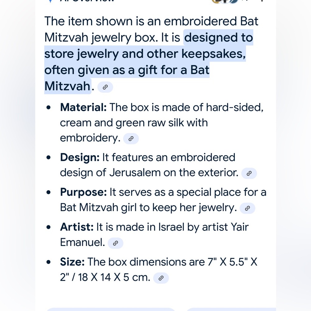 Embroidered Bat Mitzvah Jewelry Box - Picture 10 of 10